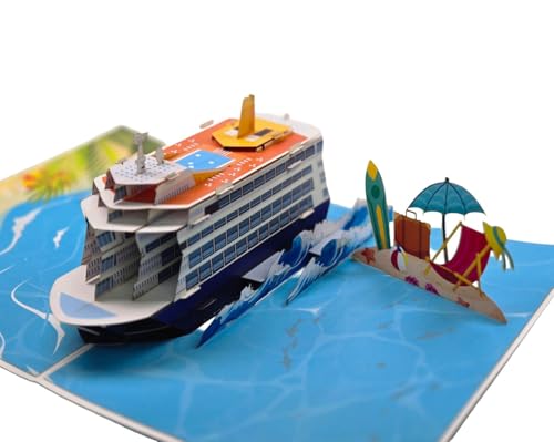 Pop-Up Grußkarte Kreuzfahrtschiff 3D – Urlaubskarte mit Umschlag – Handgemachte Klappkarte mit Schiffmotiv – 30x20x8cm – Maritime Geschenkkarte für Reisen, Geburtstag, Abschied Pop-Up Grußkarte Kreuzfahrtschiff 3D – Urlaubskarte mit Umschlag – Handgemachte Klappkarte mit Schiffmotiv – 30x20x8cm – Maritime Geschenkkarte für Reisen, Geburtstag, Abschied von REMOtech