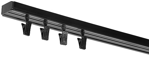RENA Vorhangschiene 1-Läufig Gardinenschiene aus Kunststoff Vorhang-Deckenschiene mit Überklipshaken Gardinenleiste Gardinenstange Gardinen Vorhänge für Deckenmontage Schwarz 400cm RENA Vorhangschiene 1-Läufig Gardinenschiene aus Kunststoff Vorhang-Deckenschiene mit Überklipshaken Gardinenleiste Gardinenstange Gardinen Vorhänge für Deckenmontage Schwarz 400cm von RENA