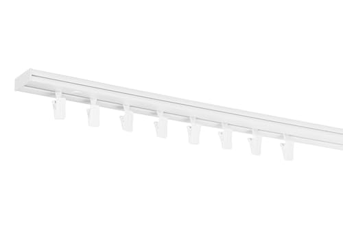 RENA Vorhangschiene 1-Läufig Gardinenschiene aus Kunststoff Vorhang-Deckenschiene mit Überklipshaken Gardinenleiste Gardinenstange Gardinen Vorhänge für Deckenmontage Weiß 210cm RENA Vorhangschiene 1-Läufig Gardinenschiene aus Kunststoff Vorhang-Deckenschiene mit Überklipshaken Gardinenleiste Gardinenstange Gardinen Vorhänge für Deckenmontage Weiß 210cm von RENA