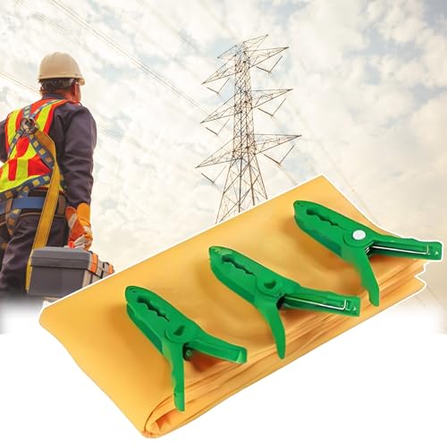 Elektrisch Isolierte Isolierdecke, Elektrisch, Gewerbliche Hoch-/Niederspannungs Sicherheitsisolierungswerkzeuge Für Elektriker Mit 3 Klemmen, Gelbe Feuerfeste Schweißdecke(0.4KV,40x50cm(15 3/4x19 2/3 von RENLXFI
