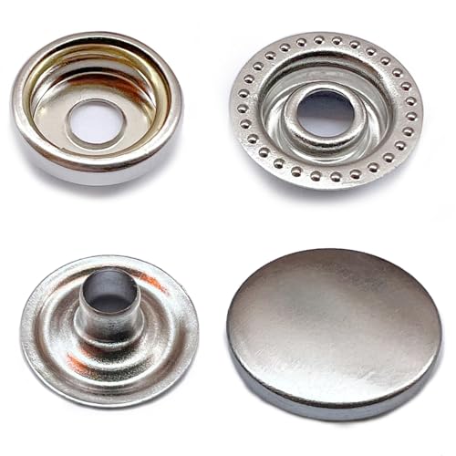 Druckknöpfe Φ15mm 80set Silber Messing Nähzubehör Buttons Knöpfe zum Annähen Metall Snaps für DIY Basteln Stoff, Kleidung Taschen Druckknöpfe Φ15mm 80set Silber Messing Nähzubehör Buttons Knöpfe zum Annähen Metall Snaps für DIY Basteln Stoff, Kleidung Taschen von RERI