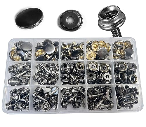 RERI Druckknöpfe 15mm Druckknöpfe für Lederhandwerksjacke Handtasche Brieftasche, Black RERI Druckknöpfe 15mm Druckknöpfe für Lederhandwerksjacke Handtasche Brieftasche, Black von RERI