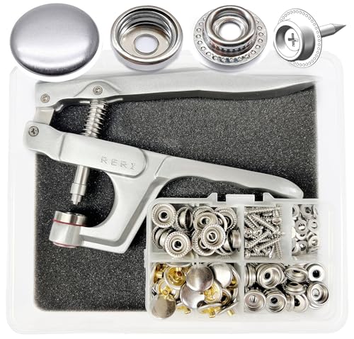 Druckknöpfe zum Schrauben, Druckknöpfe mit Zange 15mm Metall Druckknöpfe FüR Bootsabdeckungen, Reparieren Von Segeltuch, NäHen,Planen Ersetzen Von MetallverschlüSsen von RERI