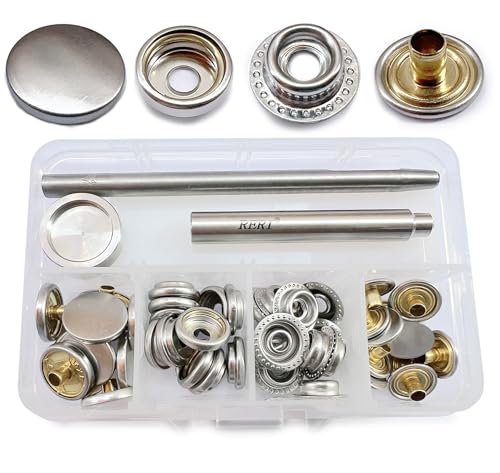 Druckknöpfe mit Zange, Metall Nähzubehör Buttons Knöpfe zum Annähen Werkzeug Jessey Snaps für DIY Basteln Stoff, Kleidung Taschen von RERI