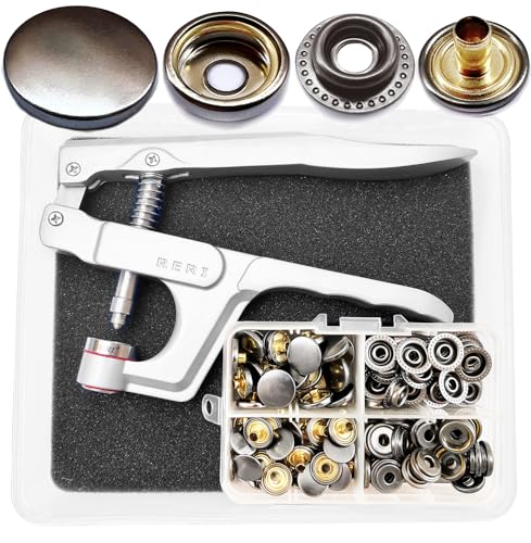 Druckknopf Set mit Zange Schwarz Φ15mm Messing Druckknöpfe Nähzubehör Buttons Knöpfe zum Annähen Snaps für DIY Basteln Stoff, Kleidung Taschen Druckknopf Set mit Zange Schwarz Φ15mm Messing Druckknöpfe Nähzubehör Buttons Knöpfe zum Annähen Snaps für DIY Basteln Stoff, Kleidung Taschen von RERI