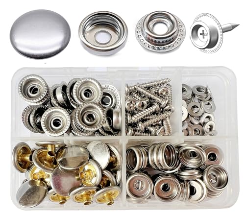 RERI Druckknöpfe 20set 15mm Silver Druckknöpfe für Lederhandwerksjacke Handtasche Brieftasche RERI Druckknöpfe 20set 15mm Silver Druckknöpfe für Lederhandwerksjacke Handtasche Brieftasche von RERI