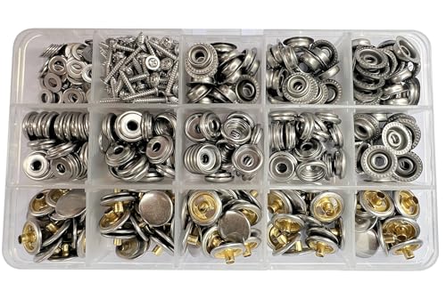 RERI Druckknöpfe 80set 15mm Druckknöpfe und Bolzen Set für Bootsabdeckung Möbel Leinwand von RERI