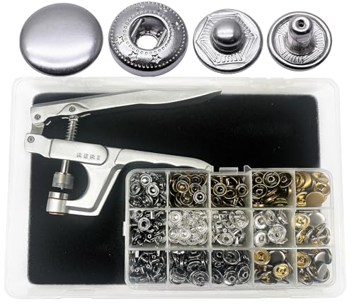 RERI Druckknöpfe mit Zange Metal Druckknopf Set mit Zange15mm 80set für DIY Basteln Stoff, Kleidung Taschen RERI Druckknöpfe mit Zange Metal Druckknopf Set mit Zange15mm 80set für DIY Basteln Stoff, Kleidung Taschen von RERI