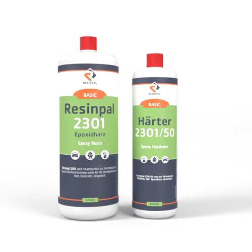 Epoxidharz Resinpal 2301 Set 3kg – Transparent & Glasklar Epoxy Harz mit Härter – Kunstharz für Gießen, Laminieren, Reparaturen, Holz, Beton, Boot – Profi & Anfänger, Made in Germany von RESINPAL