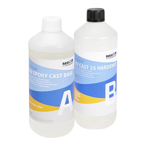 Epoxidharz mit Härter, mit UV-Blocker, Kristallklar | 1,6 KG | Epoxidharz Set, Epoxidharz, Kunstharz, Resin Gießharz, Epoxy Resin, Gießharz Set, Kunstharz Gießen Set, Epoxidharz Anfänger-Set von RESION