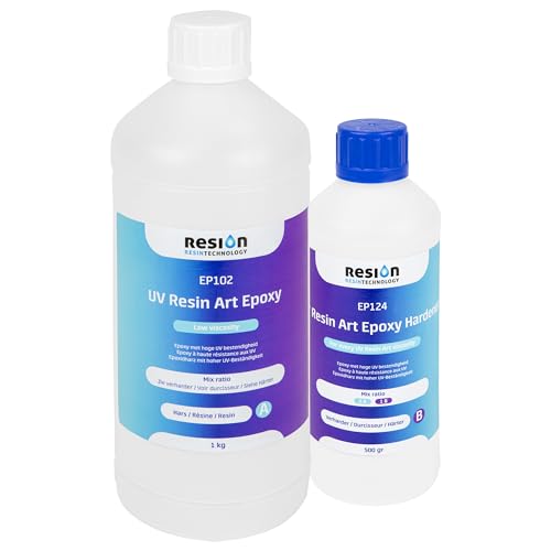 Epoxidharz Mit Härter für Resin Art | 2:1 Verhältnis, Niedrige Viskosität | Transparent, 1,5kg | Kunstharz, Glasklar, Lösungsmittelfrei, Geruchlos, Anfänger-Set Epoxidharz Mit Härter für Resin Art | 2:1 Verhältnis, Niedrige Viskosität | Transparent, 1,5kg | Kunstharz, Glasklar, Lösungsmittelfrei, Geruchlos, Anfänger-Set von RESION