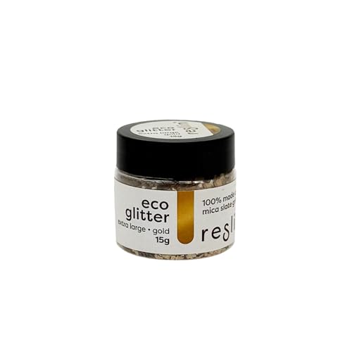 Reslin® Eco Glitter – Silber, großer natürlicher Glitzer auf Mica-Basis für einen Glitzereffekt – 15 g von RESLIN