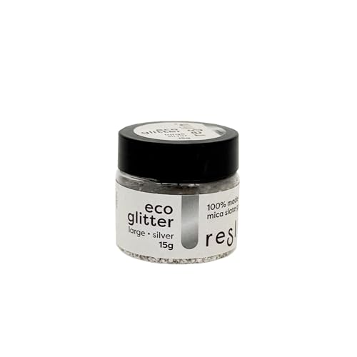 Reslin® Eco Glitter – Silber, natürliche Pailletten auf Mica-Basis für einen Glitzereffekt – 15 g von RESLIN