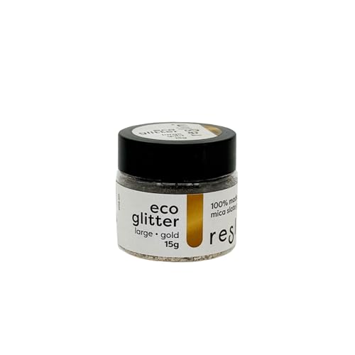 Reslin® Eco Glitter – goldfarben, kleiner natürlicher Glitzer auf Mica-Basis für einen Glitzereffekt – 15 g von RESLIN