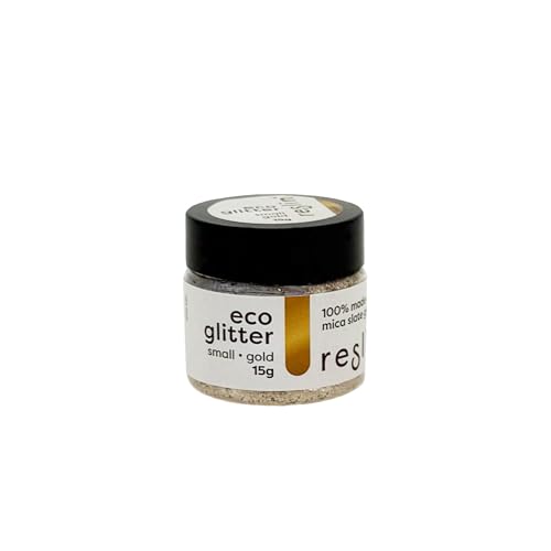Reslin® Eco Glitter – goldfarben, sehr kleiner natürlicher Glitzer auf Mica-Basis für einen Glitzereffekt – 15 g von RESLIN
