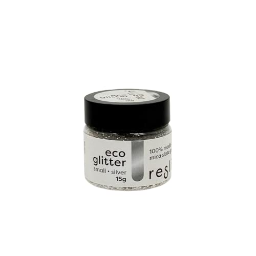 Reslin Eco Glitter – Silber, kleiner natürlicher Glitzer auf Mica-Basis für einen Glitzereffekt – 15 g von RESLIN