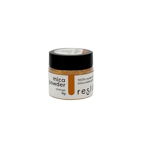 Reslin Mica-Pulver Orange – 9 g, Perlmutt-Mineralpulver für glitzernde Effekte, ideal für Dekoration und Handwerk von RESLIN