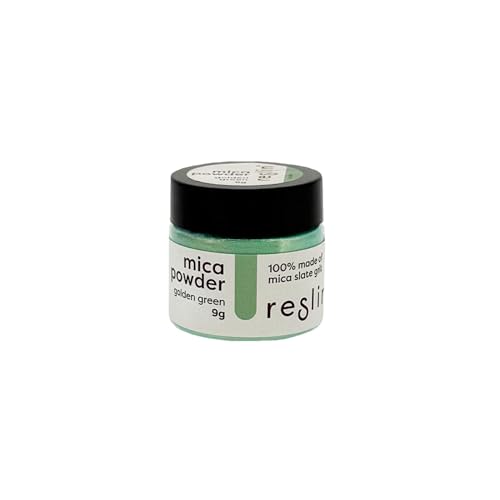 Reslin Mica-Pulver in Goldgrün – 9 g, Perlmutt-Mineralpulver für glitzernde Effekte, ideal für Dekoration und Handwerk Reslin Mica-Pulver in Goldgrün – 9 g, Perlmutt-Mineralpulver für glitzernde Effekte, ideal für Dekoration und Handwerk von RESLIN