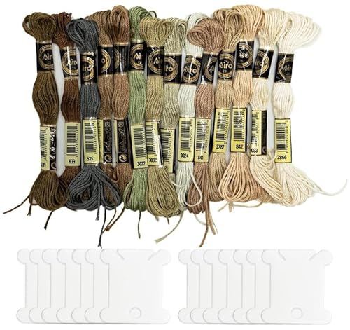 14 Knäuel braune Stickgarne – Nähgarn-Set, Baumwoll-Stickgarn in brauner Serie 14 Knäuel braune Stickgarne – Nähgarn-Set, Baumwoll-Stickgarn in brauner Serie von RESTALLADNWEST