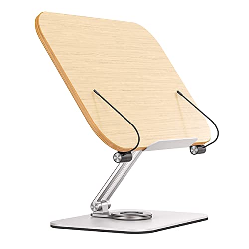 RETENA Schreibtisch-Buchständer, um 360 ° drehbares Buchhalter-Tablett mit Seiten-Büroklammern, Verstellbarer Multifunktions-Laptop-Tablet-Ständer aus Holz, perfekt für die Schule, Küche, Theke, Büro RETENA Schreibtisch-Buchständer, um 360 ° drehbares Buchhalter-Tablett mit Seiten-Büroklammern, Verstellbarer Multifunktions-Laptop-Tablet-Ständer aus Holz, perfekt für die Schule, Küche, Theke, Büro von RETENA