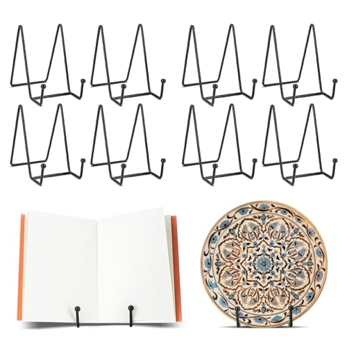 RETON 10 Stück Staffelei-Präsentationsständer, 10,2 cm, schwarz, Eisen-Tellerständer für Display, Tisch-Bilderständer für Foto, Bild, Buch, dekorative Teller, Geschirr, Tischkunst von RETON