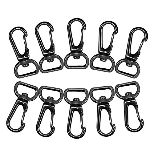 RETON 10 Stücke 13mm Schwenkverschlüsse Clips, Metall Schlüsselanhänger Clip Haken mit D Ring, Hummer Verschlüsse Swivel Trigger Snap Haken für Haustier Tag DIY Handwerk (Gewehr Metall) von RETON