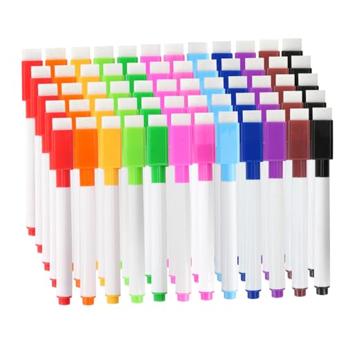 RETON 60 Stück magnetische, trocken abwischbare Whiteboard-Marker, trocken abwischbare Marker mit Radierkappe, 11,4 cm Mini-Marker mit feiner Spitze für Klassenzimmer, Büro, Krankenhaus, Zuhause und RETON 60 Stück magnetische, trocken abwischbare Whiteboard-Marker, trocken abwischbare Marker mit Radierkappe, 11,4 cm Mini-Marker mit feiner Spitze für Klassenzimmer, Büro, Krankenhaus, Zuhause und von RETON