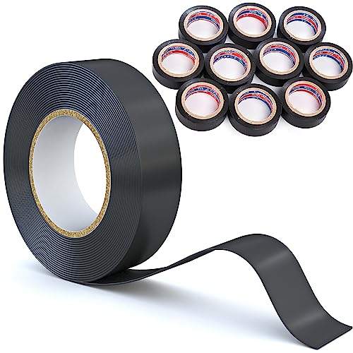 Retoo Isolierband set 10 x 5m 16mm Gewebeband für Kabelbäume Selbstklebend Klebeband Elektriker Auto Filzband Panzerklebeband Reparieren Bündeln Schwarz von Retoo