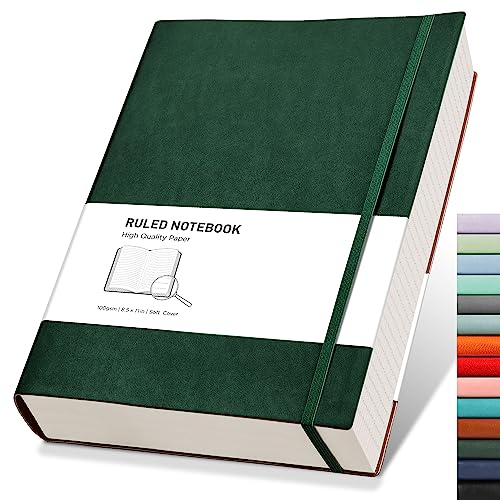 RETTACY A4-Notizbuch, liniert, dick, extra groß, Softcover, mit 2 Haftnotizen, 320 Seiten, Kunstleder, Innentasche, 21,5 x 27,9 cm, Grün RETTACY A4-Notizbuch, liniert, dick, extra groß, Softcover, mit 2 Haftnotizen, 320 Seiten, Kunstleder, Innentasche, 21,5 x 27,9 cm, Grün von RETTACY