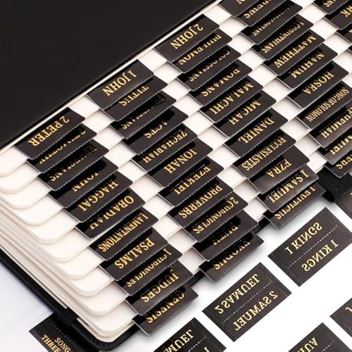 RETTACY Bibel-Tabs für Frauen & Männer, 66 Tabs für Altes & Neues Testament, zusätzliche 18 Tabs für Apokryphen, Bibelstudiumsbedarf & christliche Geschenke (Schwarz) von RETTACY