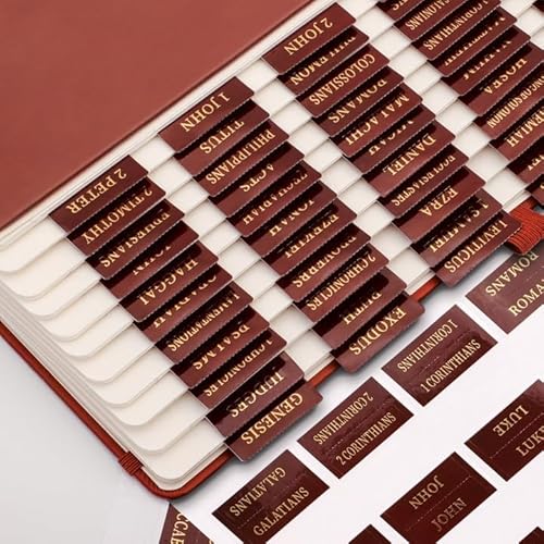 RETTACY Bibel-Tabs für Frauen & Männer, 66 Tabs für Altes & Neues Testament, zusätzliche 18 Tabs für Apokryphen, Bibelstudiumsbedarf & christliche Geschenke (braun) von RETTACY