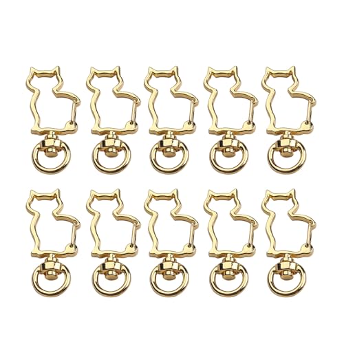 10 x Schlüsselanhänger in unregelmäßiger Form, praktischer Karabiner, drehbare Karabinerverschlüsse, Herzform, Schlüsselanhänger zum Basteln von RETUOLWAG