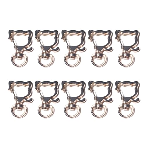 10 x Schlüsselanhänger in unregelmäßiger Form, praktischer Karabiner, drehbare Karabinerverschlüsse, Herzform, Schlüsselanhänger zum Basteln von RETUOLWAG