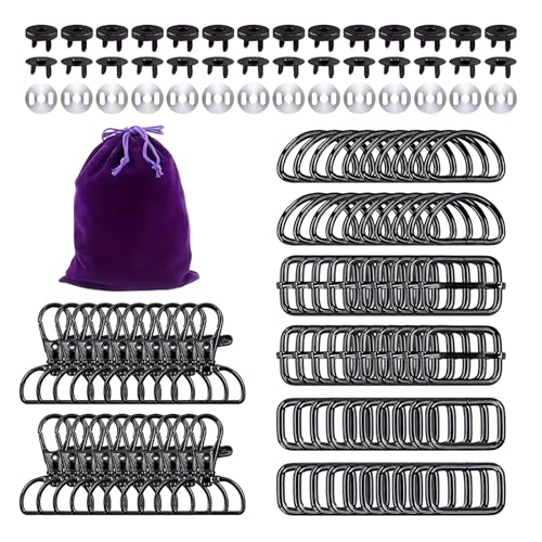 100 Stück/Set Schlüsselanhänger Haken Geldbörse Hardware Schnallen Set Schnappknöpfe Rechteck Ringe Schnallen für Taschen Handwerk von RETUOLWAG