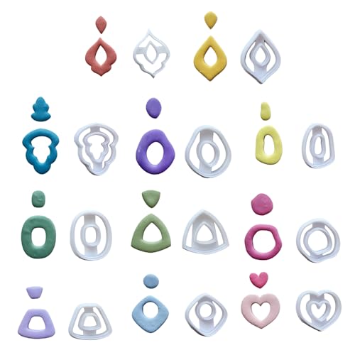 11-teiliges Set aus weichem Ton, Ohrringschneider-Set, geometrische Ohr-Anhänger-Formen, Schmuckzubehör, handgefertigtes kreatives Tonzubehör 11-teiliges Set aus weichem Ton, Ohrringschneider-Set, geometrische Ohr-Anhänger-Formen, Schmuckzubehör, handgefertigtes kreatives Tonzubehör von RETUOLWAG