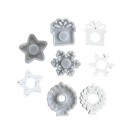 4pcs Flexible Silikonformen Zur Herstellung Einzigartiger Weihnachtszauber Festival Hängende Anhänger Schimmel Schmuckzubehör Weihnachtsmotivangehörige Pendellform von RETUOLWAG