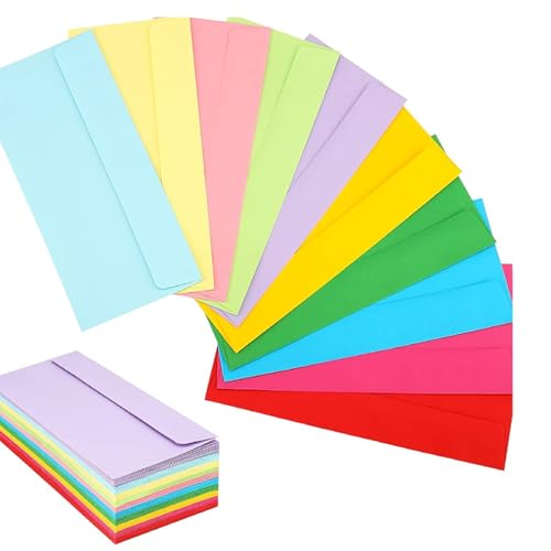 50 Stück Business-Umschläge, bunte Briefumschläge, Standardumschläge, Versandtaschen für Büroeinladungen von RETUOLWAG