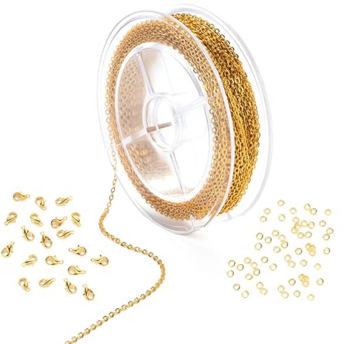 Aluminiumkette zur Schmuckherstellung, Karabinerverschlüsse und Biegeringe für Halsketten und Armbänder, Metall-Schmuckverbinder Aluminiumkette zur Schmuckherstellung, Karabinerverschlüsse und Biegeringe für Halsketten und Armbänder, Metall-Schmuckverbinder von RETUOLWAG