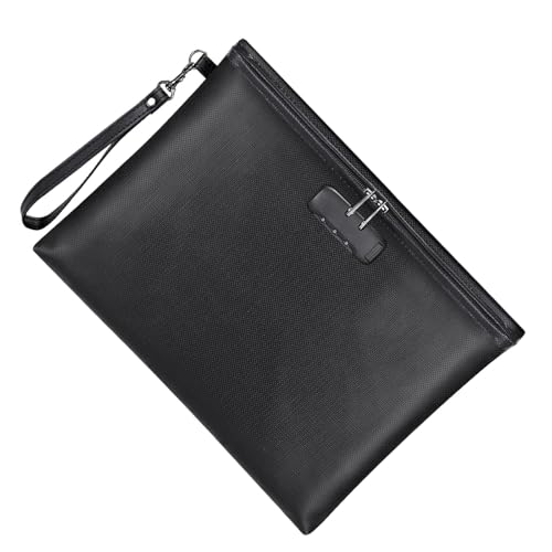 Dokumententasche mit großem Fassungsvermögen, Dokumententasche mit Code-Schloss, temperaturbeständig, Geldbeutel, Geldtasche, Reißverschlusstasche von RETUOLWAG