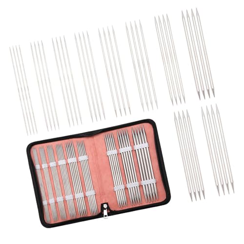 Doppelspitzen-Stricknadel-Set aus Edelstahl für Anfänger, austauschbares Rundstricknadel-Set mit Etui Doppelspitzen-Stricknadel-Set aus Edelstahl für Anfänger, austauschbares Rundstricknadel-Set mit Etui von RETUOLWAG