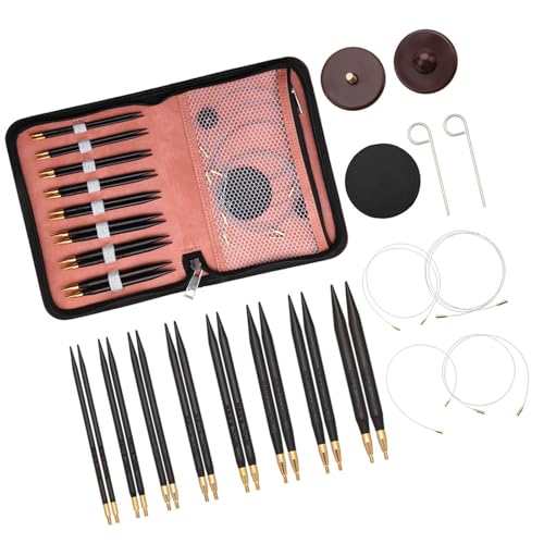Doppelspitzen-Stricknadel-Set aus Edelstahl für Anfänger, austauschbares Rundstricknadel-Set mit Etui Doppelspitzen-Stricknadel-Set aus Edelstahl für Anfänger, austauschbares Rundstricknadel-Set mit Etui von RETUOLWAG