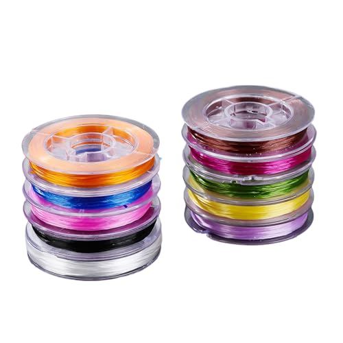 Elastische Schnur für Schmuckherstellung, 10 Rollen, flexible Stretchschnur, weiche Haut, sichere Lieferung, elastische Schmuckschnur von RETUOLWAG