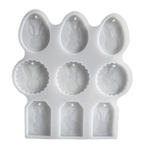 Flexible Silikonform für Kaninchen, Eier, handgefertigt, Basteln, Ostern, Epoxidharz, Anhänger, Schmuckzubehör von RETUOLWAG