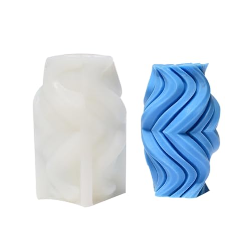 Geometrische Zylinder-Silikonformen mit 3D-Streifen, Silikonformen für Epoxidharz, Heimdekoration von RETUOLWAG
