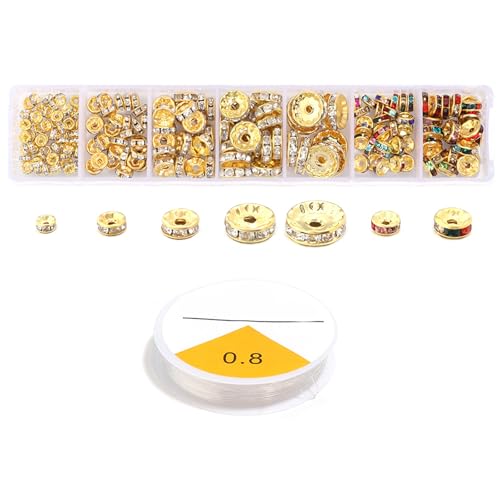 Handgefertigte Kristall-Strass-Abstandshalter, lebendige Rondelle-Perlen mit Kristallen, Abstandshalter für Schmuckhersteller und Designer Handgefertigte Kristall-Strass-Abstandshalter, lebendige Rondelle-Perlen mit Kristallen, Abstandshalter für Schmuckhersteller und Designer von RETUOLWAG