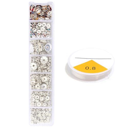 Handgefertigte Kristall-Strass-Abstandshalter, lebendige Rondelle-Perlen mit Kristallen, Abstandshalter für Schmuckhersteller und Designer Handgefertigte Kristall-Strass-Abstandshalter, lebendige Rondelle-Perlen mit Kristallen, Abstandshalter für Schmuckhersteller und Designer von RETUOLWAG