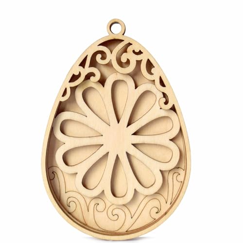 Haseneier-Form-Ausschnitte, unlackierte Holzscheiben für Erwachsene und Kinder, Malerei, hängende Ornamente, Heimdekoration von RETUOLWAG