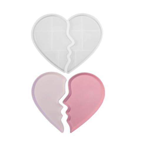 Heartbreak Schmuck-Aufbewahrungstablett aus Silikon in Herzform, Epoxidharz-Formen für Tisch- und Heimdekorationen von RETUOLWAG