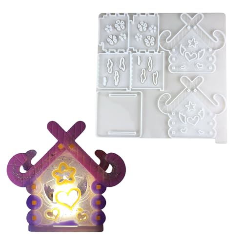Modisches Haus, stabiles Silikon-Schlüsselanhänger-Form-Set, Bastelbedarf, Epoxidharz, Buchstaben-Anhänger zum Personalisieren von Schmuck von RETUOLWAG