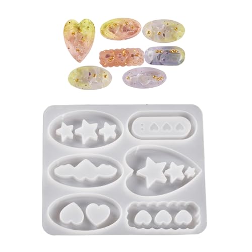 Modisches Herz-Stern-Schlüsselbundform-Set, Bastelbedarf, Epoxidharz, Treibsand-Anhänger zum Personalisieren von Schmuck von RETUOLWAG